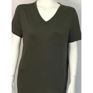 Alexander Wang Women’s V-Neck Short Sleeve Top, Size M, 100% Rayon, Grey